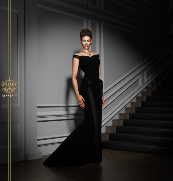 Alpha MARS BERGMAN SCULPTURE GOWN by simsfinds - The Sims 4 Custom Content