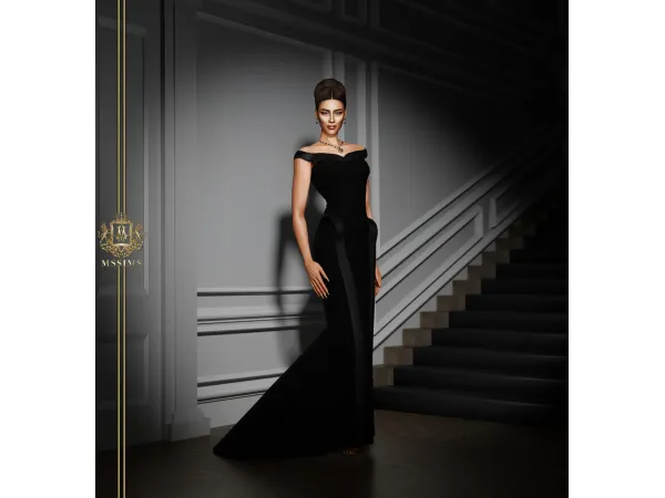 Alpha MARS BERGMAN SCULPTURE GOWN by Mssims4 - The Sims 4 Custom Content