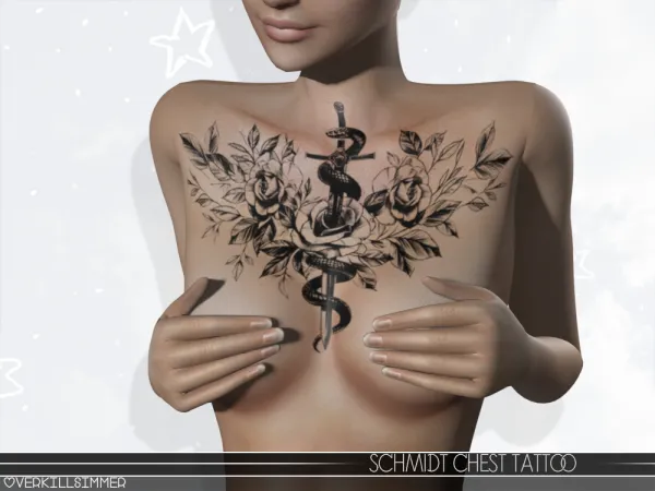 Mix Schmidt chest tattoo - The Sims 4 Custom Content
