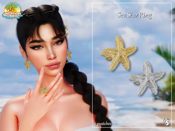 Alpha VacationVibes SeaStar Ring - The Sims 4 Custom Content