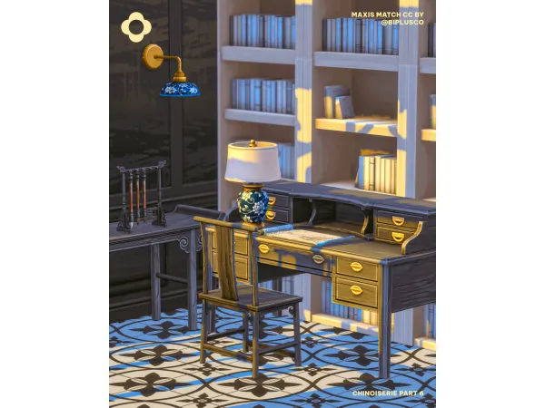 Maxis Match Chinoiserie Part 6 Still Brush Quiet Light by BIplusCO - The Sims 4 Custom Content