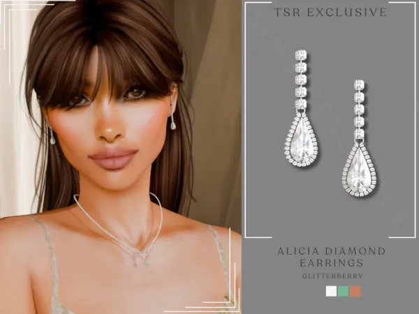 Mix Alicia Diamond Earrings - The Sims 4 Custom Content