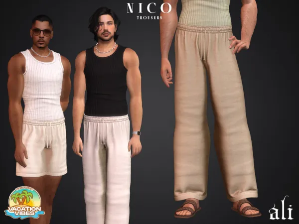 Mix NICO trousers by ali1 - The Sims 4 Custom Content