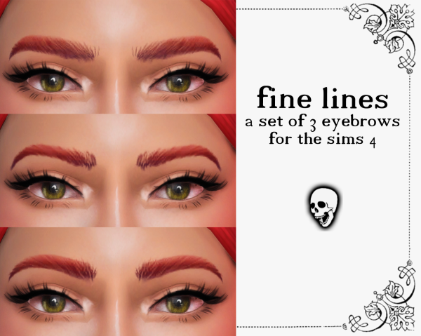 Mix Bloqueado Fine Lines a set of 3 eyebrows by simsfinds - The Sims 4 Custom Content