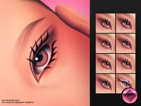 Maxis Match 2D MM Eyelashes N167 by cosimetic - The Sims 4 Custom Content