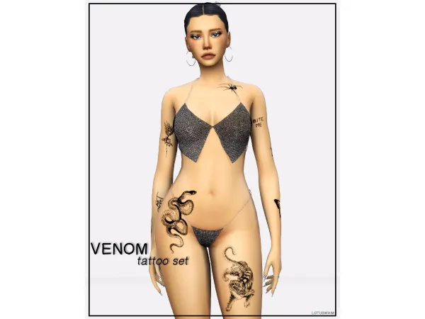 Mix Venom Tattoo Set - The Sims 4 Custom Content