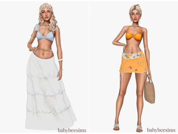 Mix Island Living Hot Weather Lookbook by babybeesims - The Sims 4 Custom Content