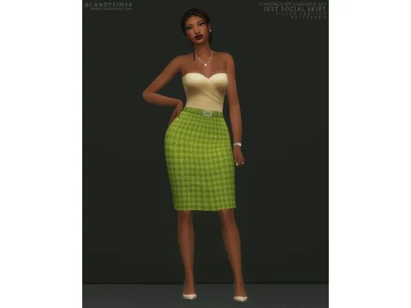 Maxis Match CXC JUST SOCIAL SKIRT by candysims4 - The Sims 4 Custom Content
