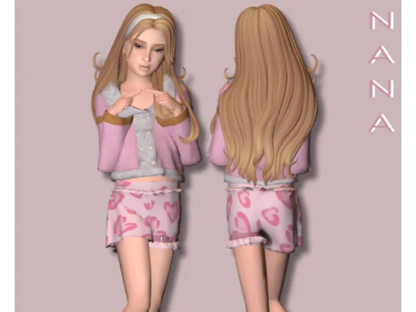 Mix Child Asymmetrical Shorts by 7NANA - The Sims 4 Custom Content