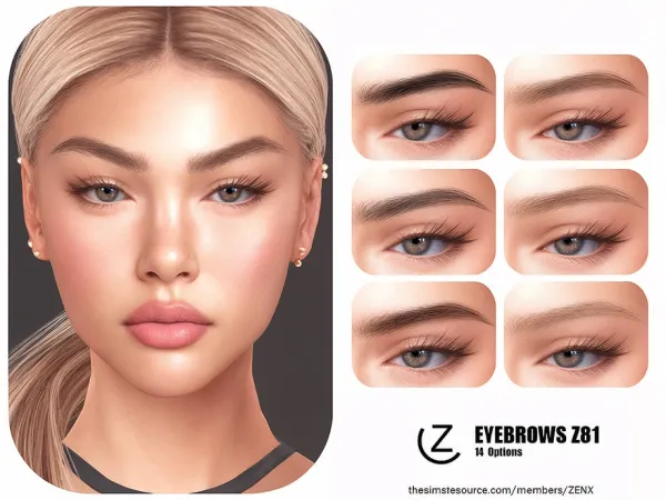 Alpha EYEBROWS Z81 by ZENX - The Sims 4 Custom Content