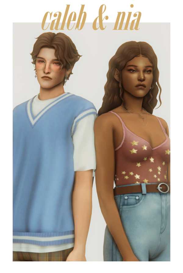 Maxis Match caleb nia hair set by simsfinds - The Sims 4 Custom Content