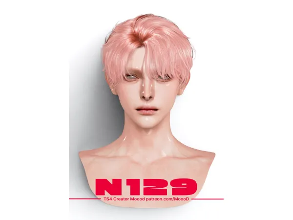 Alpha [SIMS4TS4] MoooD Hair N129 - The Sims 4 Custom Content