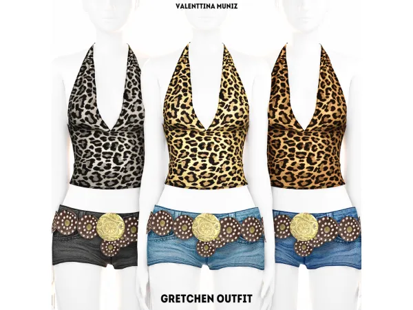 Alpha Gretchen Outfit Valenttina Muniz Custom Content y2k Collection skirt vintage Top - The Sims 4 Custom Content