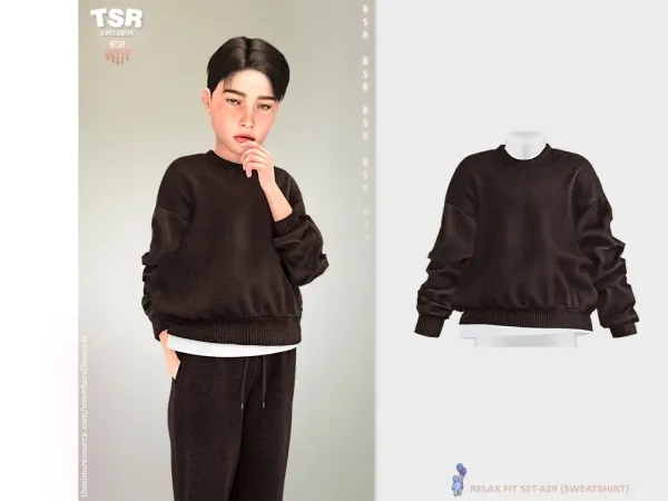 Mix ChildM RELAX FIT SET 629 (SWEATSHIRT) BD1596 - The Sims 4 Custom Content