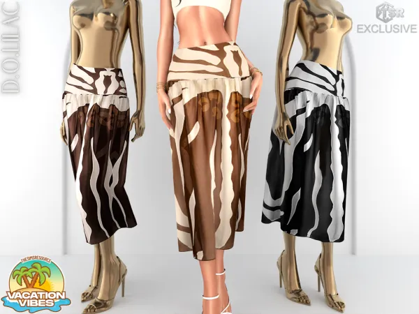 Alpha Bohemian Midi Skirt DO0938 - The Sims 4 Custom Content