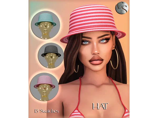 Alpha CAMUFLAJE Summer Knit Collection Hat - The Sims 4 Custom Content