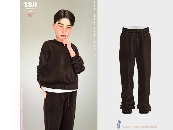 Mix ChildM RELAX FIT SET 629 (JOGGER) BD1597 - The Sims 4 Custom Content