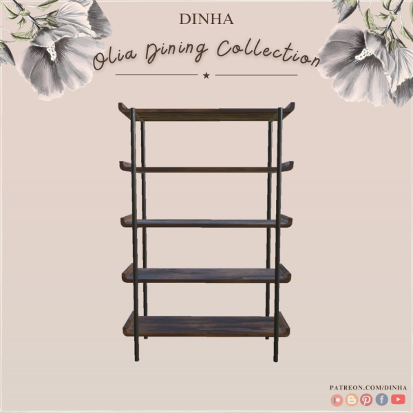 Alpha Olia Dining Collection Shelf by dinhagamer - The Sims 4 Custom Content