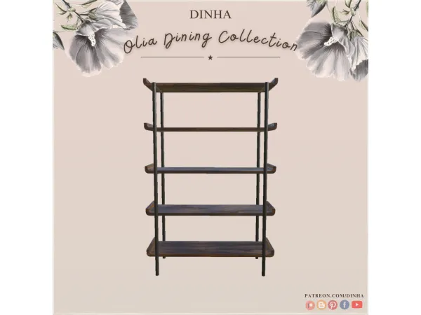 Alpha Olia Dining Collection Shelf - The Sims 4 Custom Content