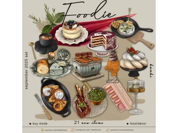 Alpha foodie set - The Sims 4 Custom Content