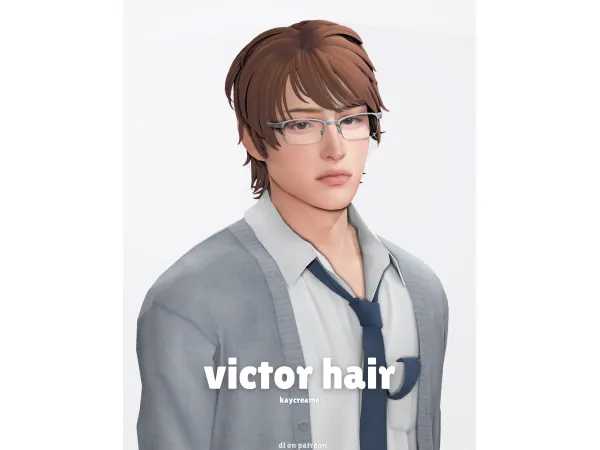Maxis Match victor hair by kaycreame - The Sims 4 Custom Content