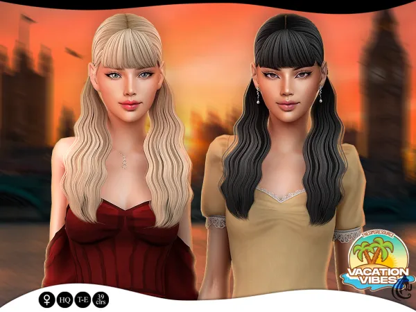 Alpha Vacation Vibes Samanta Hairstyle - The Sims 4 Custom Content