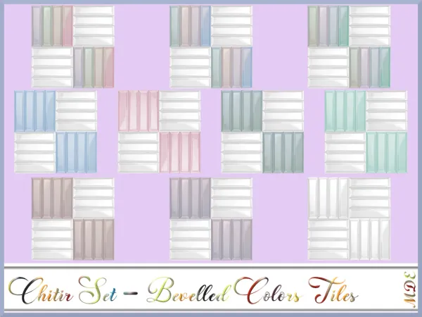 Maxis Match Chitir Set Bevelled Colors Tiles by _MDE_ - The Sims 4 Custom Content