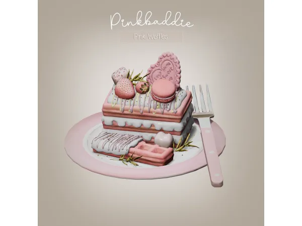 Alpha Pink Waffles - The Sims 4 Custom Content