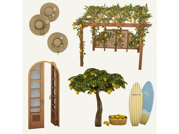 Mix Summer In Amalfi Part A by ERosetta - The Sims 4 Custom Content