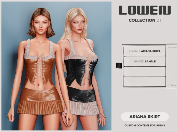 Alpha LOWEN Ariana Skirt (Sample) - The Sims 4 Custom Content