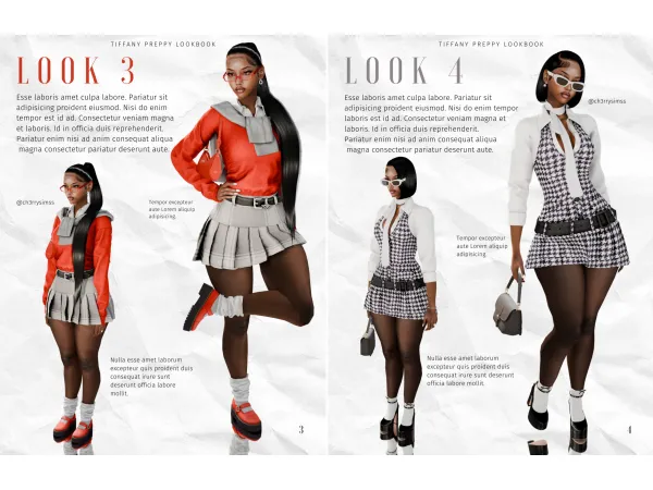 Alpha TIFFANY PREPPY LOOKBOOK by ch3rrysimss - The Sims 4 Custom Content