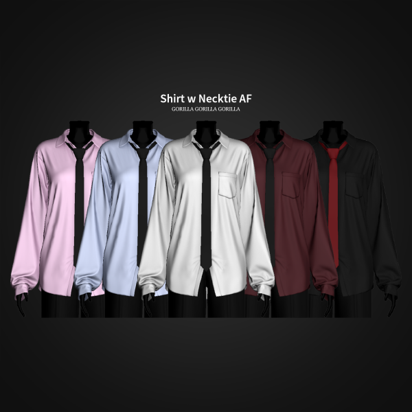 Alpha Shirt w Necktie AF by simsfinds - The Sims 4 Custom Content