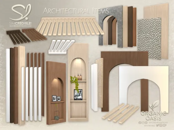 Alpha Organic Oasis Architectural Decor - The Sims 4 Custom Content
