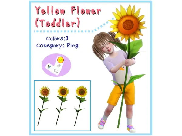 Yellow Flower Pose Toddler by A-LuckyDay