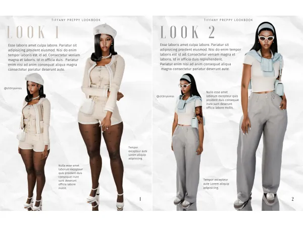 Alpha TIFFANY PREPPY LOOKBOOK by ch3rrysimss - The Sims 4 Custom Content