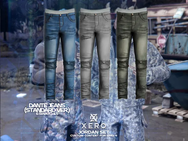 Alpha XERO Dante Jeans (Standard Version) - The Sims 4 Custom Content