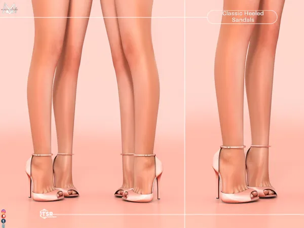 Alpha Classic Heeled Sandals S617 by Mermalade - The Sims 4 Custom Content