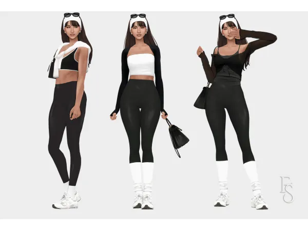 Mix Monochromatic Pilates Princess Lookbook by farfallasims - The Sims 4 Custom Content