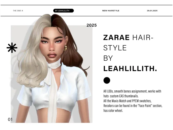 Maxis Match Zarae Hairstyle by leahlillith - The Sims 4 Custom Content