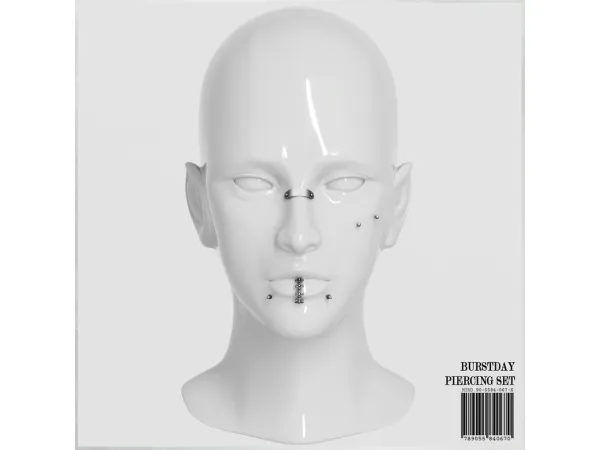 Alpha BURSTDAY Piercing Set by mirosims2020 - The Sims 4 Custom Content