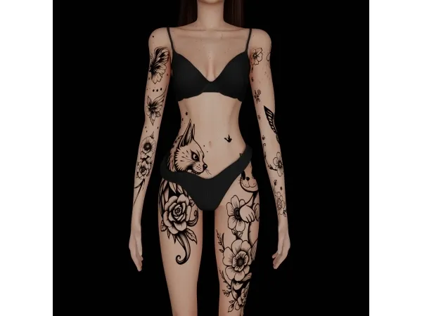 Mix Female tattoo 17 - The Sims 4 Custom Content