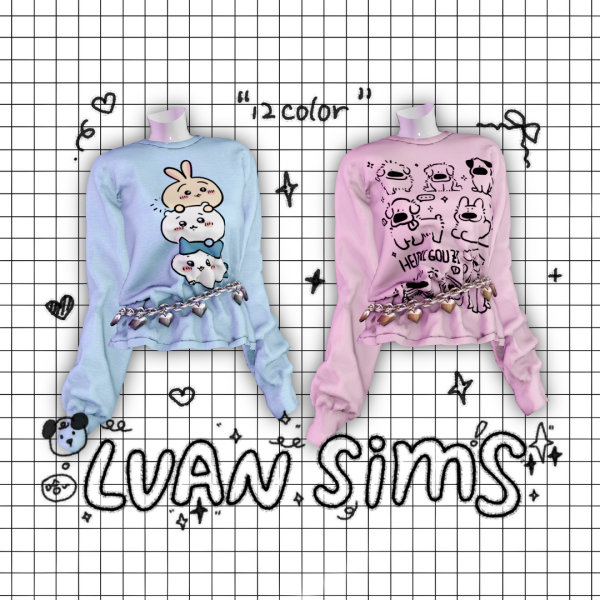 Alpha Love chain top A8 by simsfinds - The Sims 4 Custom Content