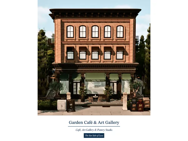 Mix Willow Creek Garden Cafe Art Gallery by TheSimSideofLuca - The Sims 4 Custom Content