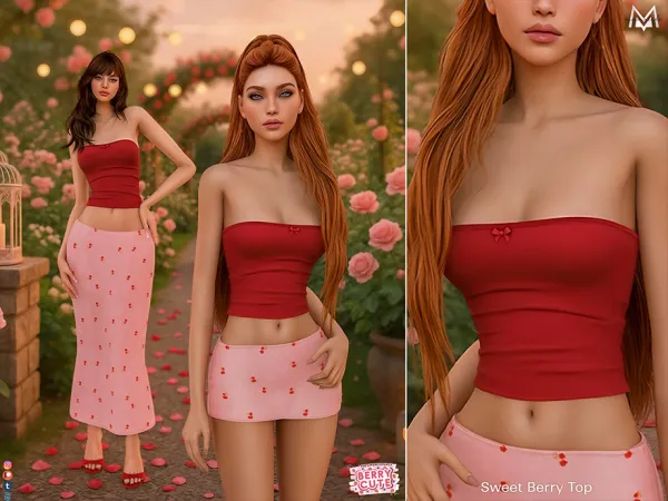 Mix Sweet Berry Top MC616 by Mermalade - The Sims 4 Custom Content