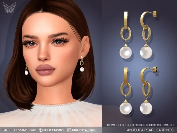 Mix Anjelica Pearl Earrings - The Sims 4 Custom Content