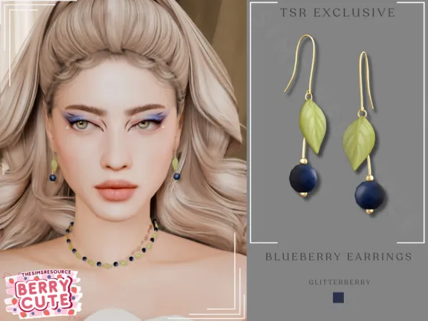 Mix Berry Cute Blueberry Earrings - The Sims 4 Custom Content