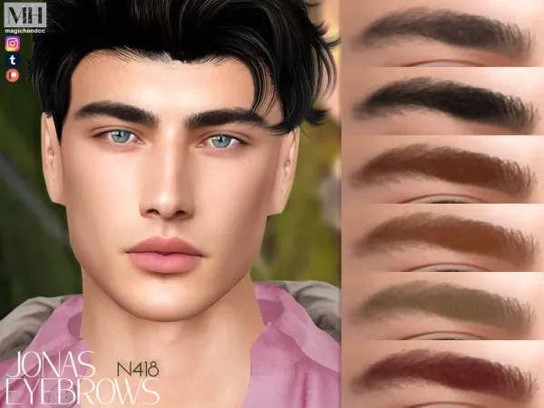 Alpha Jonas Eyebrows N418 - The Sims 4 Custom Content
