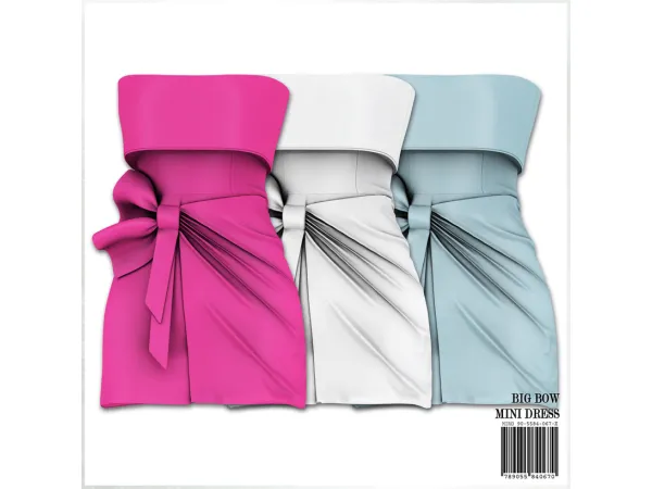 Alpha ufeffBig Bow Mini Dress by mirosims2020 - The Sims 4 Custom Content