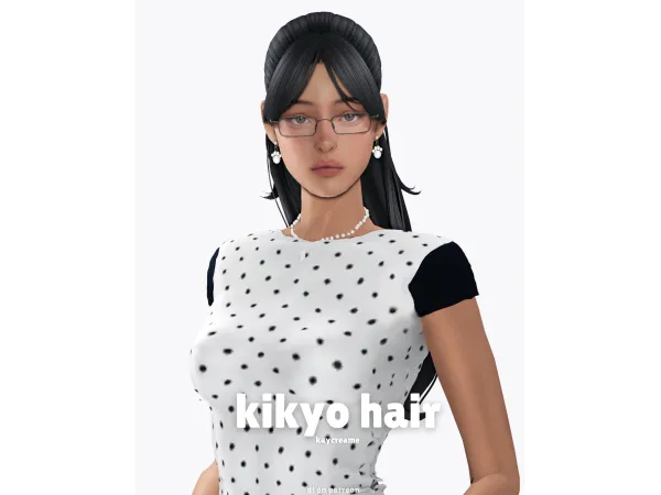 Maxis Match kikyo hair by kaycreame - The Sims 4 Custom Content