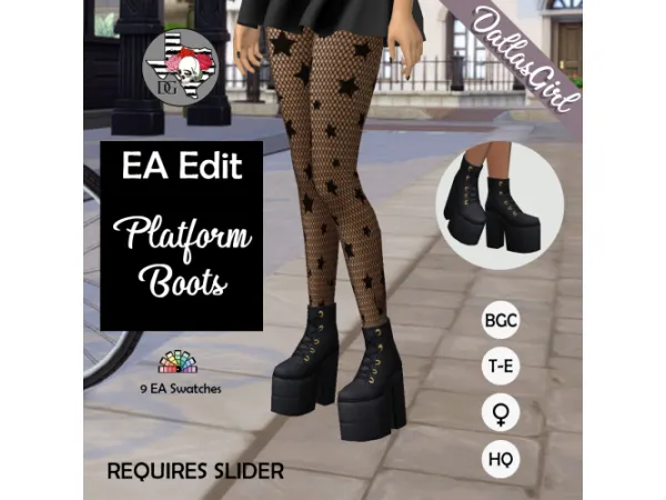Maxis Match University Platform Boots (SLIDER Version) - The Sims 4 Custom Content
